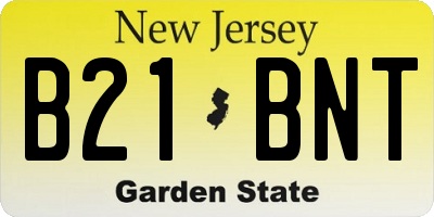 NJ license plate B21BNT