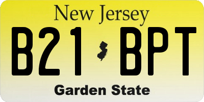 NJ license plate B21BPT