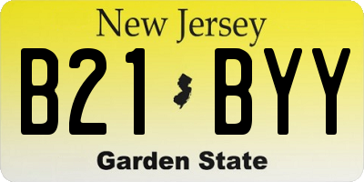 NJ license plate B21BYY