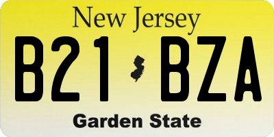 NJ license plate B21BZA