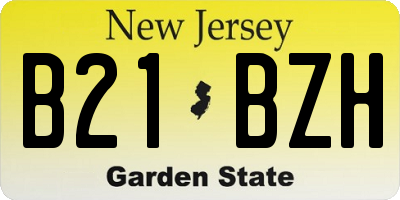 NJ license plate B21BZH