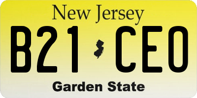 NJ license plate B21CEO