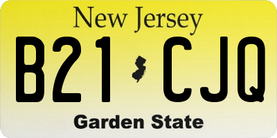 NJ license plate B21CJQ
