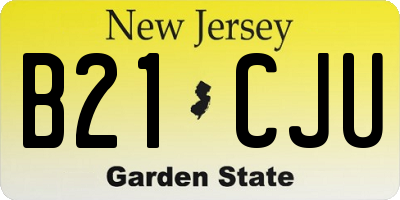 NJ license plate B21CJU