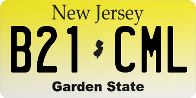 NJ license plate B21CML