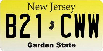 NJ license plate B21CWW