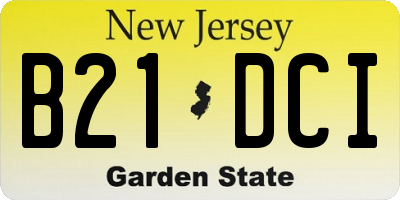 NJ license plate B21DCI