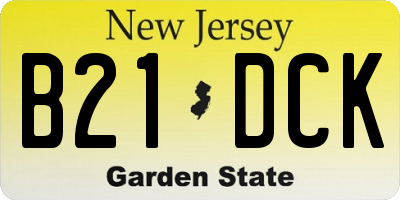 NJ license plate B21DCK