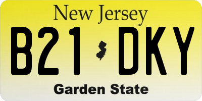 NJ license plate B21DKY