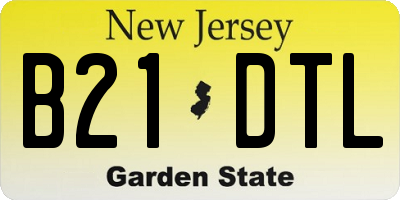 NJ license plate B21DTL