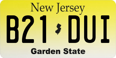 NJ license plate B21DUI