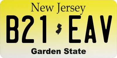 NJ license plate B21EAV