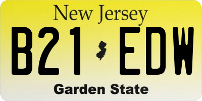NJ license plate B21EDW