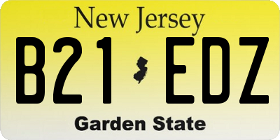 NJ license plate B21EDZ
