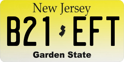 NJ license plate B21EFT