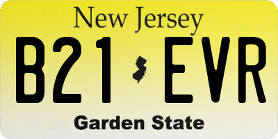 NJ license plate B21EVR