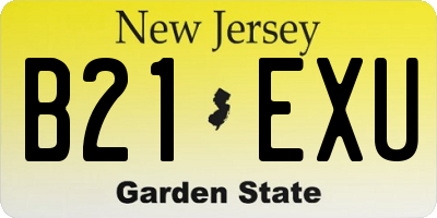 NJ license plate B21EXU