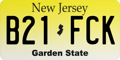 NJ license plate B21FCK
