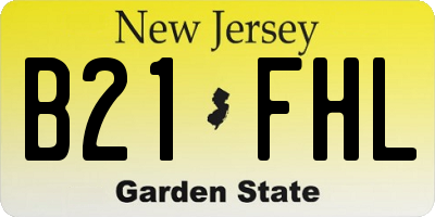 NJ license plate B21FHL