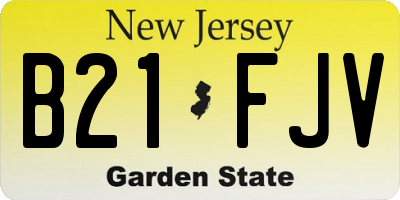 NJ license plate B21FJV