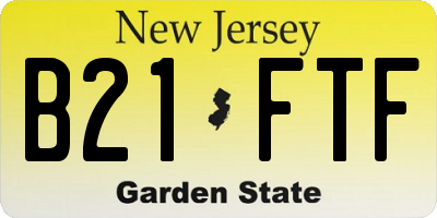 NJ license plate B21FTF