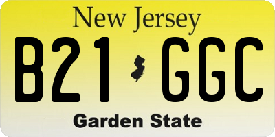 NJ license plate B21GGC
