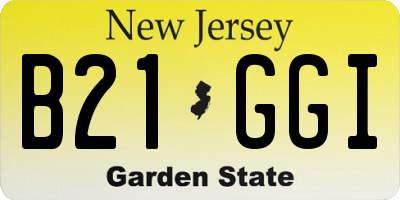 NJ license plate B21GGI