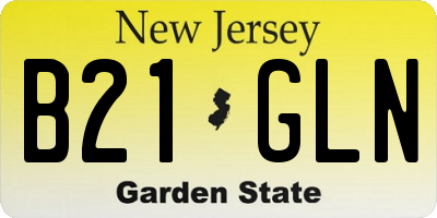 NJ license plate B21GLN