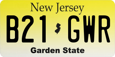 NJ license plate B21GWR