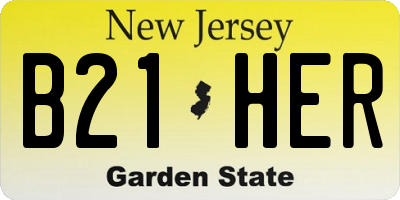 NJ license plate B21HER
