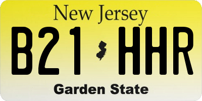 NJ license plate B21HHR