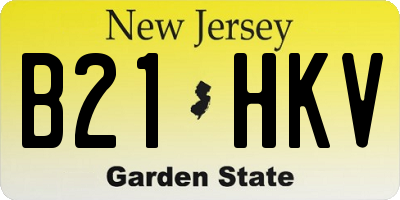 NJ license plate B21HKV