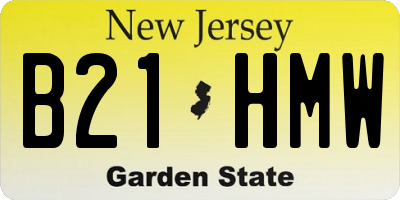 NJ license plate B21HMW