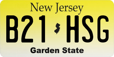NJ license plate B21HSG
