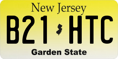 NJ license plate B21HTC