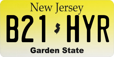 NJ license plate B21HYR