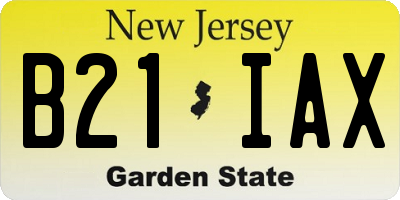 NJ license plate B21IAX