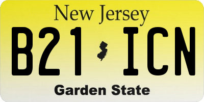 NJ license plate B21ICN