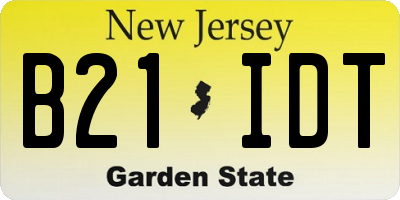 NJ license plate B21IDT
