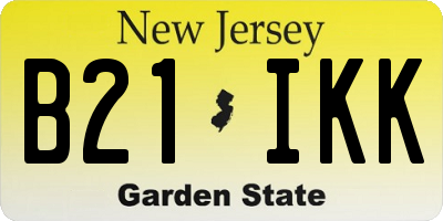 NJ license plate B21IKK