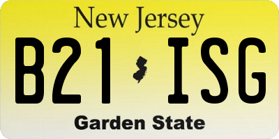 NJ license plate B21ISG