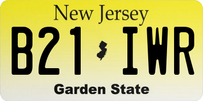 NJ license plate B21IWR