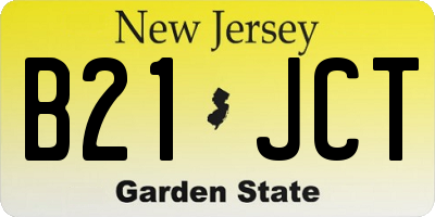 NJ license plate B21JCT