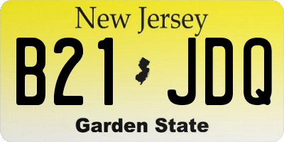 NJ license plate B21JDQ