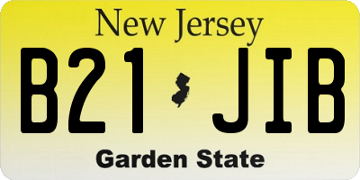 NJ license plate B21JIB