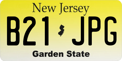 NJ license plate B21JPG