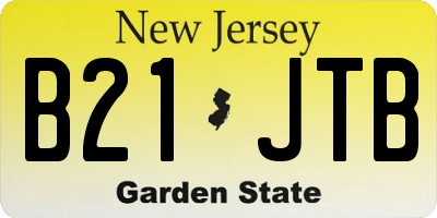 NJ license plate B21JTB