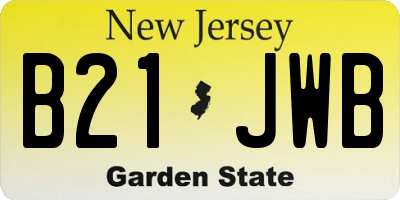 NJ license plate B21JWB