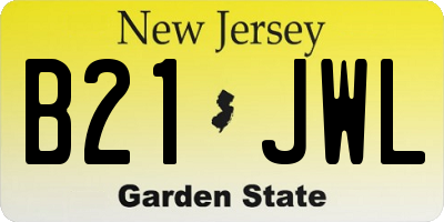 NJ license plate B21JWL