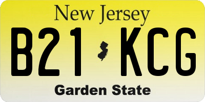 NJ license plate B21KCG